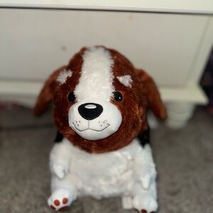 Adorable Brown and White Plush Dog Toy